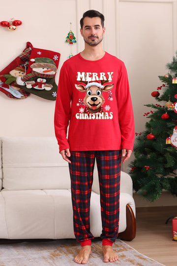 Conjunto de pijama a juego familiar de Navidad a cuadros rojos